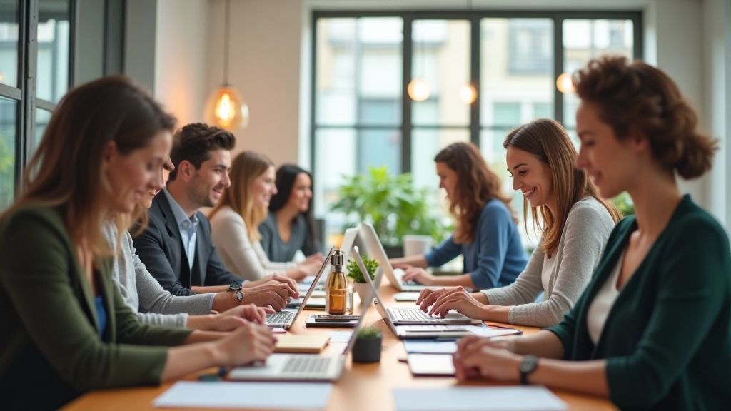 Créateurs de contenu et blogueurs travaillant ensemble dans un espace moderne