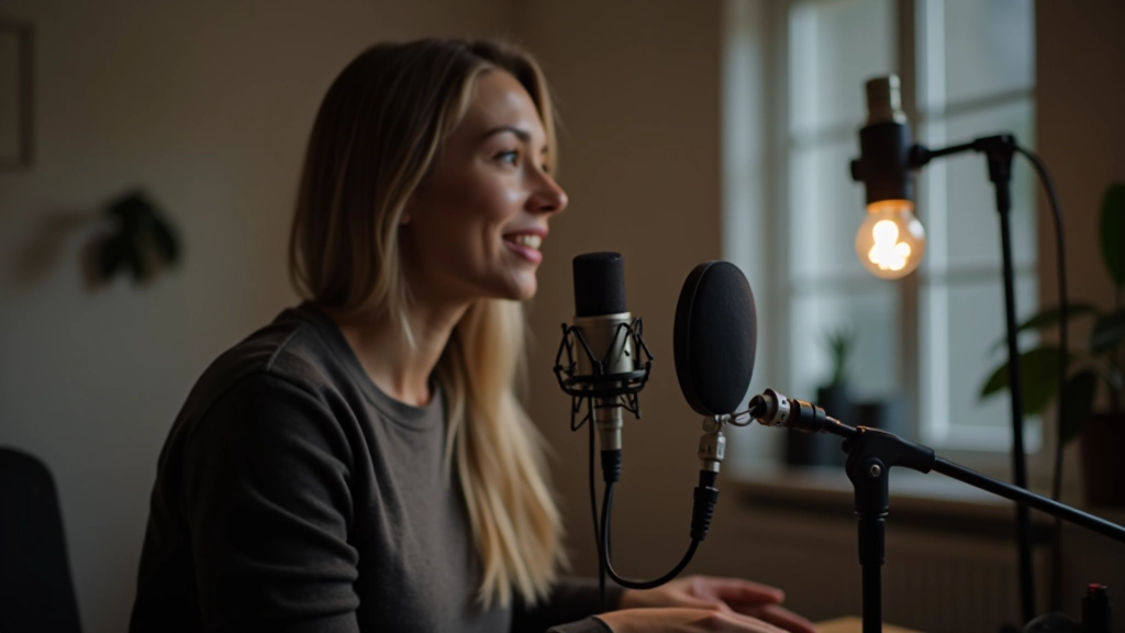 Créateur de contenu vidéo en train d'enregistrer avec du matériel professionnel